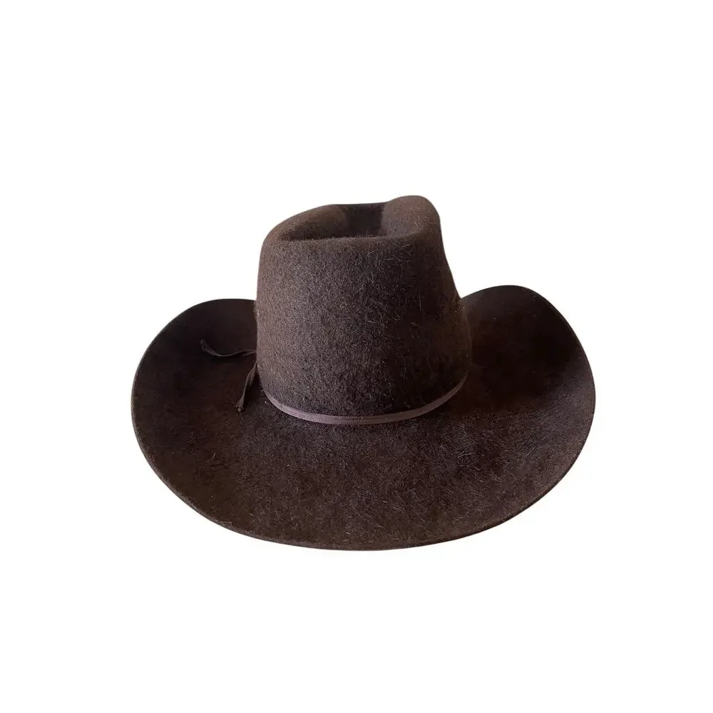 resistol chocolate-colored Rodeo King 10X Grizzly cowboy hat Sz; 7 1/8